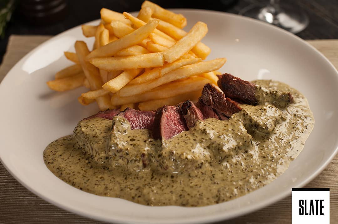Slate Steak.. with our special tarragon creamy sauce!