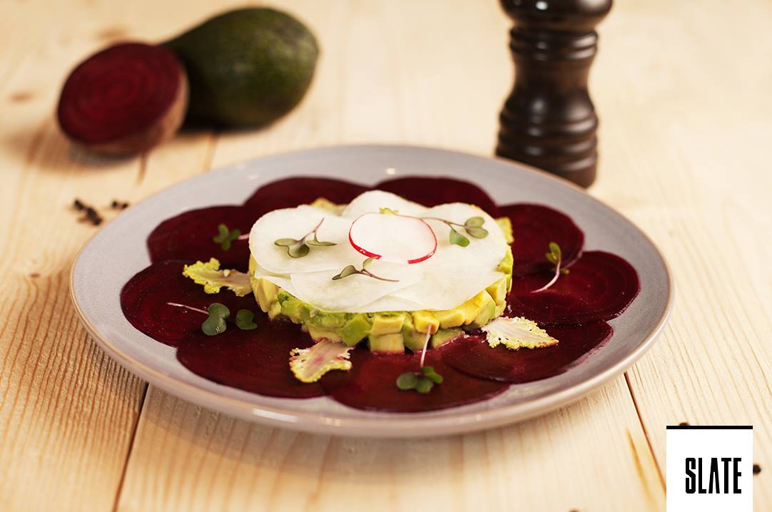 One of our favorite starters is the Beetroot Carpacccio!